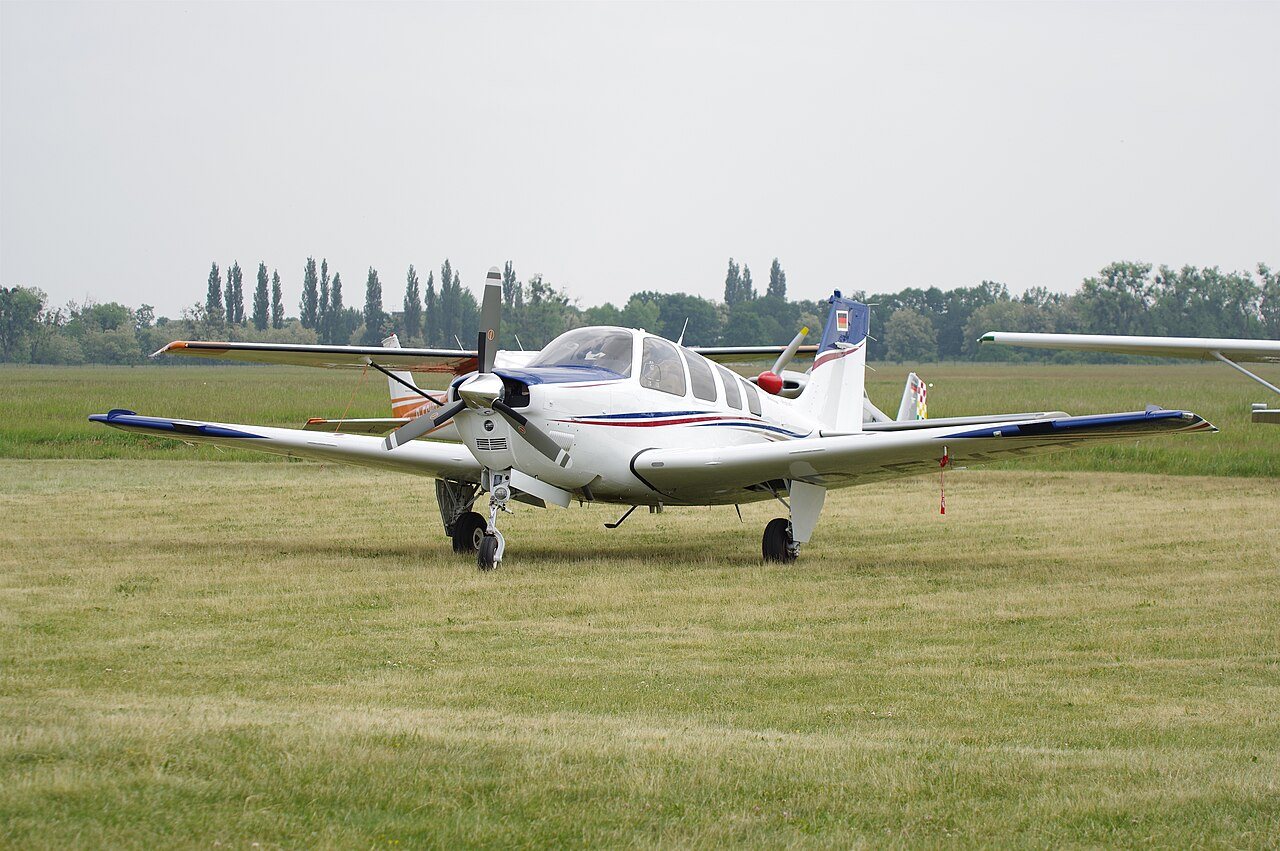 Beechcraft Bonanza G36 D-ENTT at Dessau airfield, Germany, 19 May 2018.